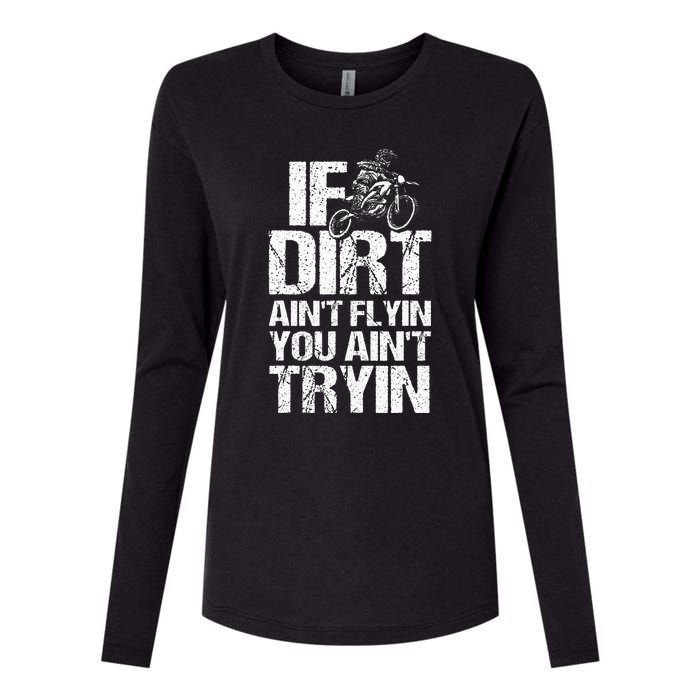 Cool Dirt Bike Art For Dirtbike Motorcycle Racing Womens Cotton Relaxed Long Sleeve T-Shirt