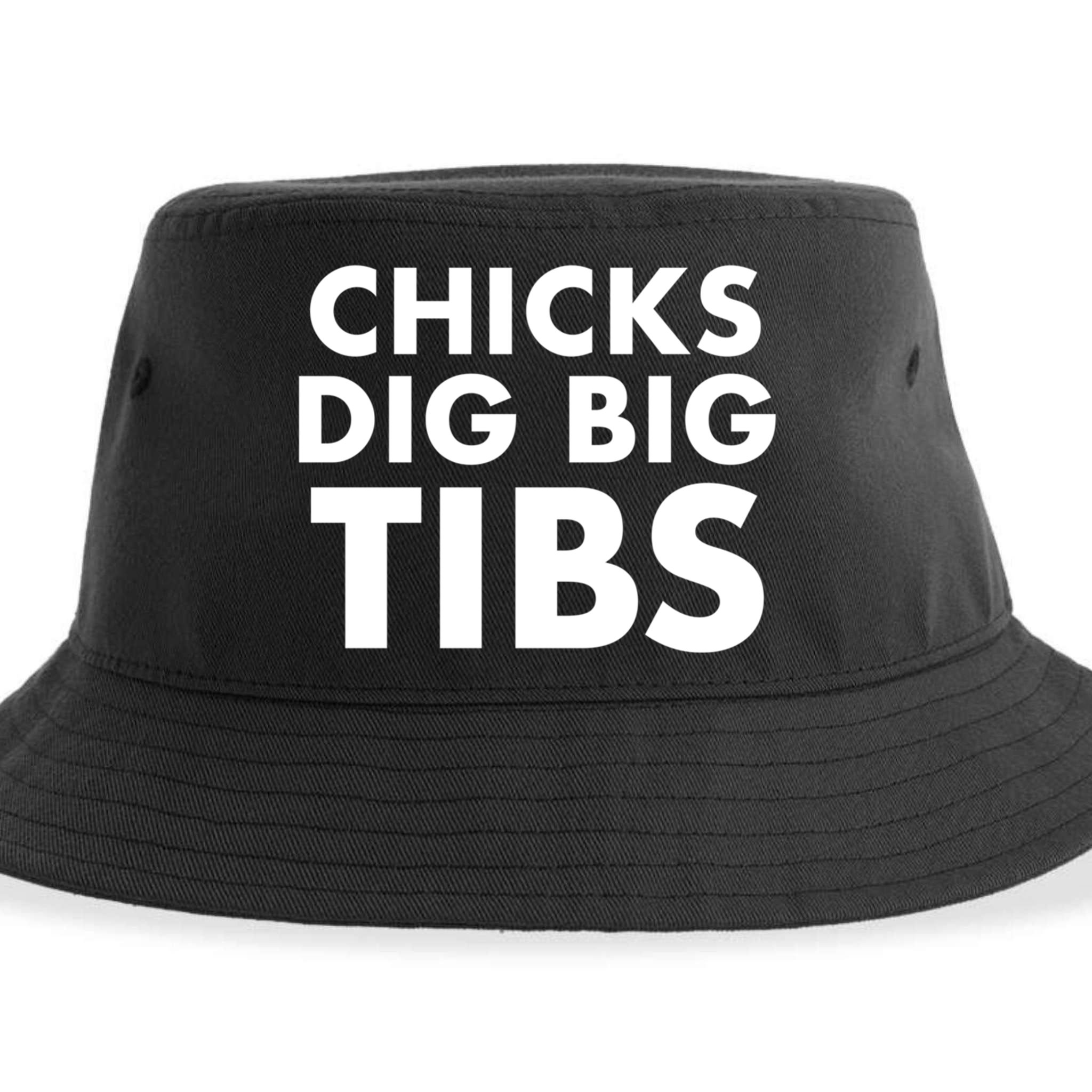 Chicks Dig Big Tibs Gift Funny Workout Leg Day Fitness Gym Gift Sustainable Bucket Hat