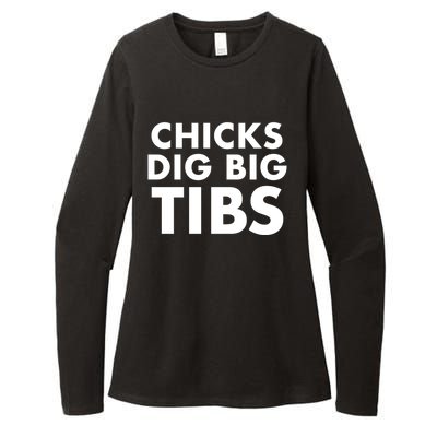 Chicks Dig Big Tibs Gift Funny Workout Leg Day Fitness Gym Gift Womens CVC Long Sleeve Shirt