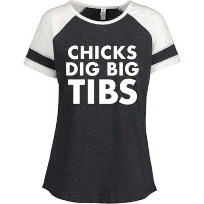 Chicks Dig Big Tibs Gift Funny Workout Leg Day Fitness Gym Gift Enza Ladies Jersey Colorblock Tee