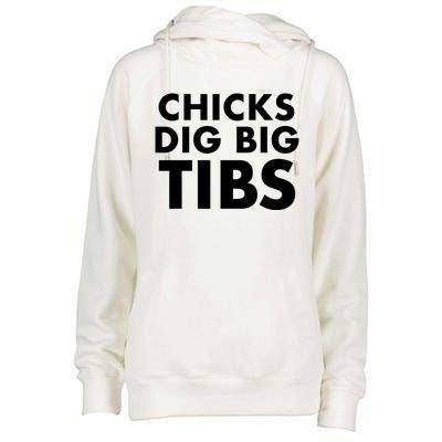 Chicks Dig Big Tibs Gift Funny Workout Leg Day Fitness Gym Gift Womens Funnel Neck Pullover Hood