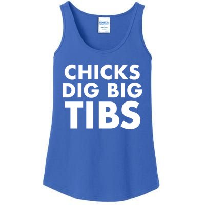 Chicks Dig Big Tibs Gift Funny Workout Leg Day Fitness Gym Gift Ladies Essential Tank