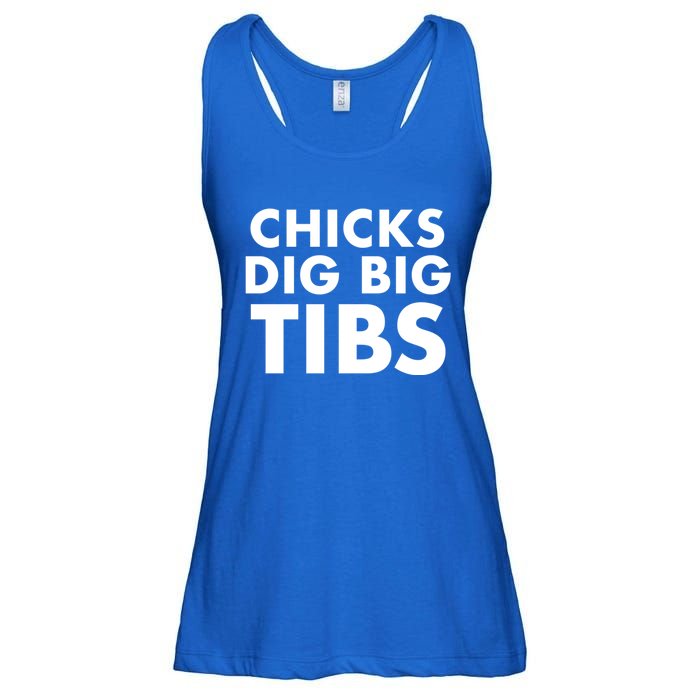 Chicks Dig Big Tibs Gift Funny Workout Leg Day Fitness Gym Gift Ladies Essential Flowy Tank