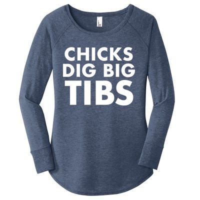 Chicks Dig Big Tibs Gift Funny Workout Leg Day Fitness Gym Gift Women's Perfect Tri Tunic Long Sleeve Shirt