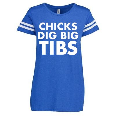 Chicks Dig Big Tibs Gift Funny Workout Leg Day Fitness Gym Gift Enza Ladies Jersey Football T-Shirt