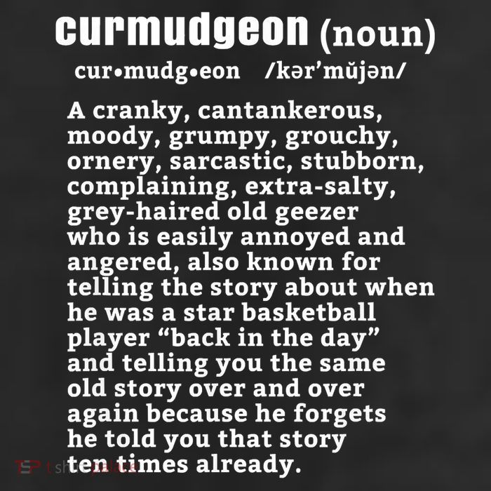 CURMUDGEON Definition Basketball Version Funny Senior Citizens Cool Comfort Performance Bucket Hat