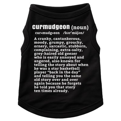 CURMUDGEON Definition Basketball Version Funny Senior Citizens Doggie Tank