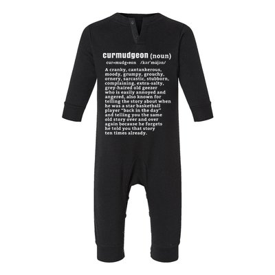 CURMUDGEON Definition Basketball Version Funny Senior Citizens Infant Fleece One Piece