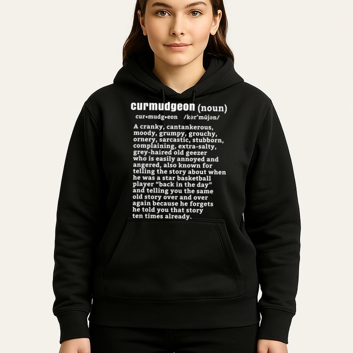 CURMUDGEON Definition Basketball Version Funny Senior Citizens Hoodie