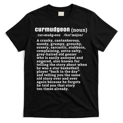 CURMUDGEON Definition Basketball Version Funny Senior Citizens T-Shirt