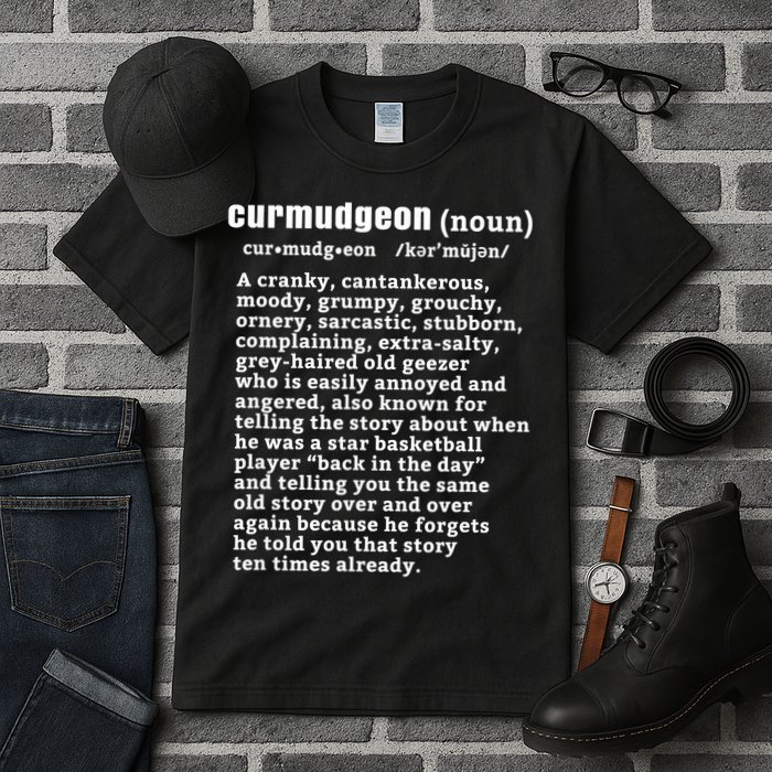 CURMUDGEON Definition Basketball Version Funny Senior Citizens Tall T-Shirt
