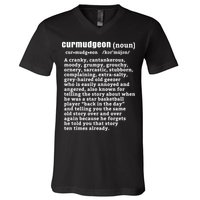 CURMUDGEON Definition Basketball Version Funny Senior Citizens V-Neck T-Shirt