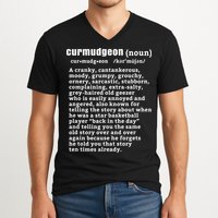 CURMUDGEON Definition Basketball Version Funny Senior Citizens V-Neck T-Shirt