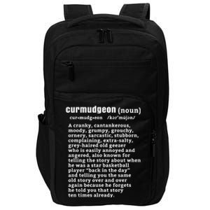 CURMUDGEON Definition Basketball Version Funny Senior Citizens Impact Tech Backpack