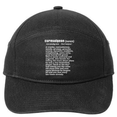 CURMUDGEON Definition Basketball Version Funny Senior Citizens 7-Panel Snapback Hat