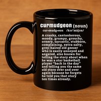 CURMUDGEON Definition Basketball Version Funny Senior Citizens 11oz C Handle Ceramic Mug