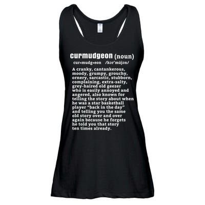 CURMUDGEON Definition Basketball Version Funny Senior Citizens Ladies Essential Flowy Tank