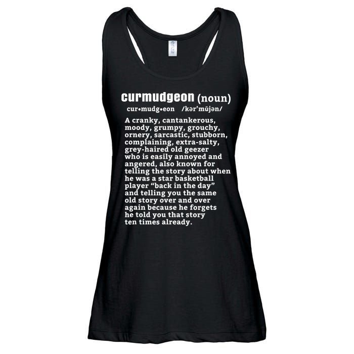 CURMUDGEON Definition Basketball Version Funny Senior Citizens Ladies Essential Flowy Tank