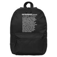 CURMUDGEON Definition Basketball Version Funny Senior Citizens 16 in Basic Backpack