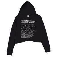 CURMUDGEON Definition Basketball Version Funny Senior Citizens Crop Fleece Hoodie