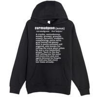 CURMUDGEON Definition Basketball Version Funny Senior Citizens Premium Pullover Hoodie