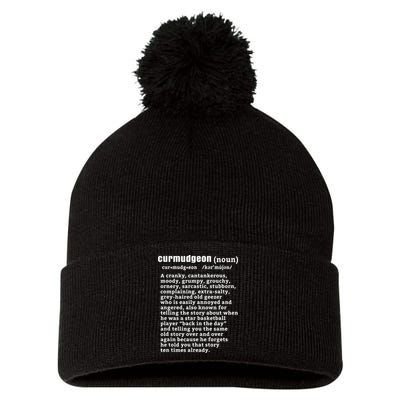 CURMUDGEON Definition Basketball Version Funny Senior Citizens Pom Pom 12in Knit Beanie
