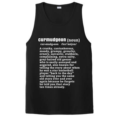 CURMUDGEON Definition Basketball Version Funny Senior Citizens PosiCharge Competitor Tank