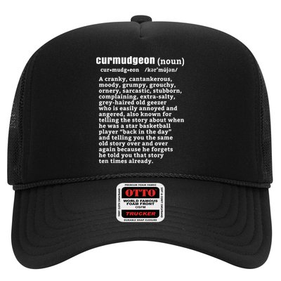 CURMUDGEON Definition Basketball Version Funny Senior Citizens Trucker Hat