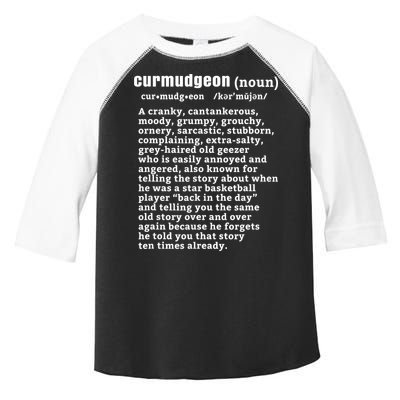 CURMUDGEON Definition Basketball Version Funny Senior Citizens Toddler Fine Jersey T-Shirt