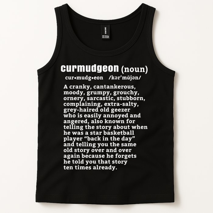 CURMUDGEON Definition Basketball Version Funny Senior Citizens Tank Top