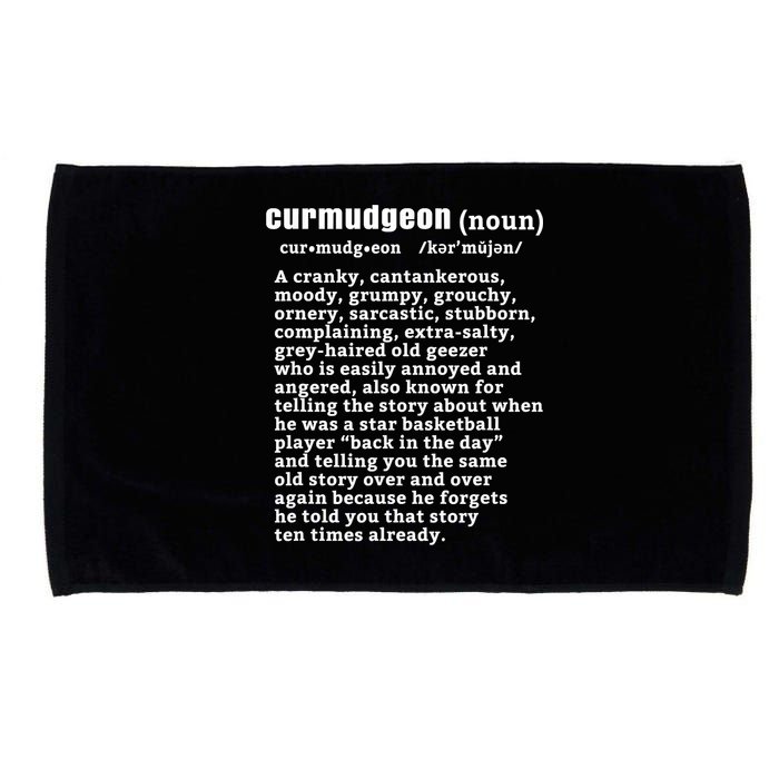 CURMUDGEON Definition Basketball Version Funny Senior Citizens Microfiber Hand Towel