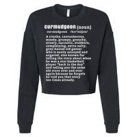CURMUDGEON Definition Basketball Version Funny Senior Citizens Cropped Pullover Crew