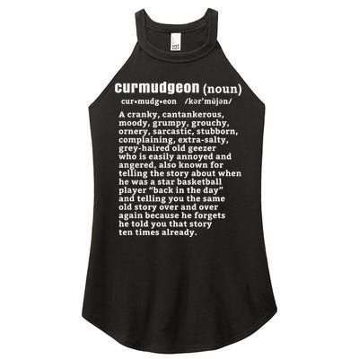 CURMUDGEON Definition Basketball Version Funny Senior Citizens Women's Perfect Tri Rocker Tank