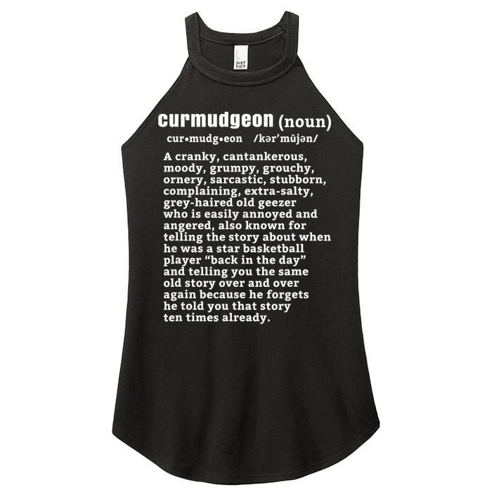 CURMUDGEON Definition Basketball Version Funny Senior Citizens Women's Perfect Tri Rocker Tank