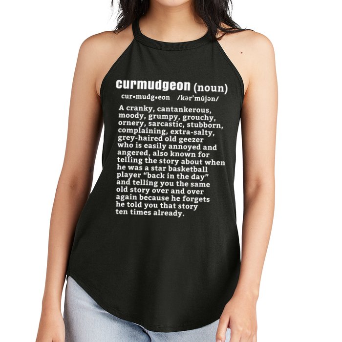 CURMUDGEON Definition Basketball Version Funny Senior Citizens Women's Perfect Tri Rocker Tank