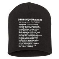 CURMUDGEON Definition Basketball Version Funny Senior Citizens Short Acrylic Beanie