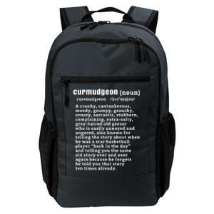 CURMUDGEON Definition Basketball Version Funny Senior Citizens Daily Commute Backpack