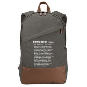 CURMUDGEON Definition Basketball Version Funny Senior Citizens Cotton Canvas Backpack