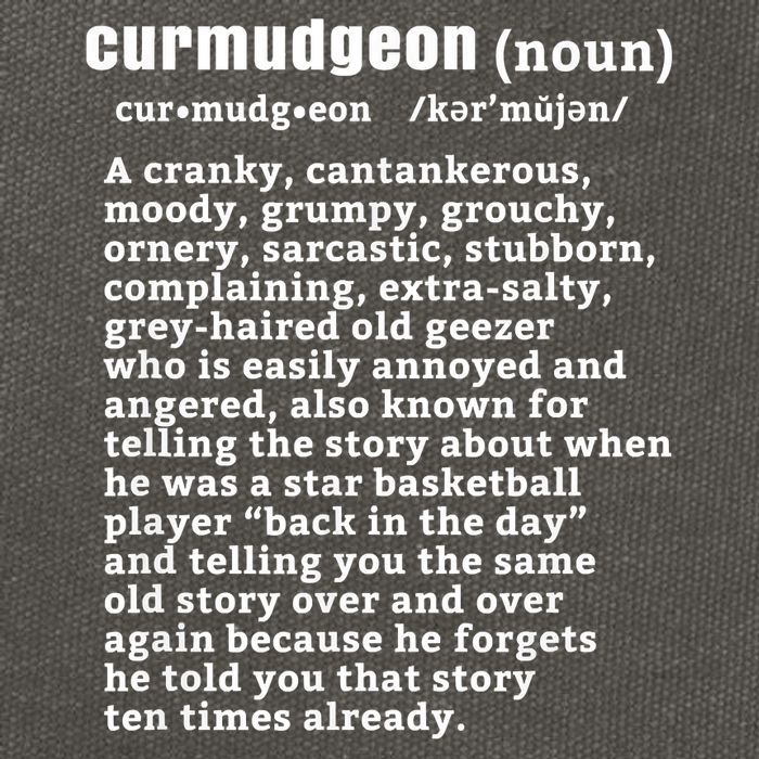 CURMUDGEON Definition Basketball Version Funny Senior Citizens Cotton Canvas Backpack