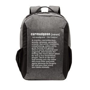 CURMUDGEON Definition Basketball Version Funny Senior Citizens Vector Backpack