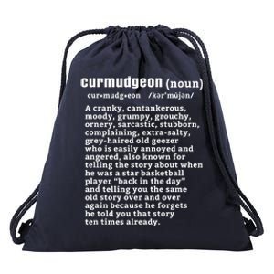 CURMUDGEON Definition Basketball Version Funny Senior Citizens Drawstring Bag