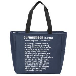 CURMUDGEON Definition Basketball Version Funny Senior Citizens Zip Tote Bag