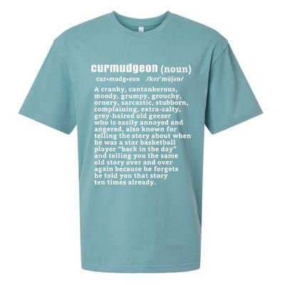 CURMUDGEON Definition Basketball Version Funny Senior Citizens Sueded Cloud Jersey T-Shirt