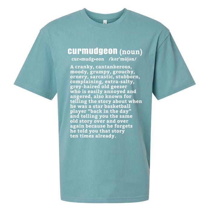 CURMUDGEON Definition Basketball Version Funny Senior Citizens Sueded Cloud Jersey T-Shirt