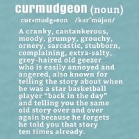 CURMUDGEON Definition Basketball Version Funny Senior Citizens Sueded Cloud Jersey T-Shirt