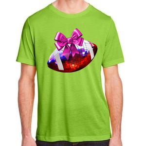 Cute Disco Ball Football Coquette Ribbon Style Adult ChromaSoft Performance T-Shirt