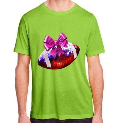 Cute Disco Ball Football Coquette Ribbon Style Adult ChromaSoft Performance T-Shirt