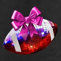 Cute Disco Ball Football Coquette Ribbon Style 7 Panel Mesh Trucker Snapback Hat