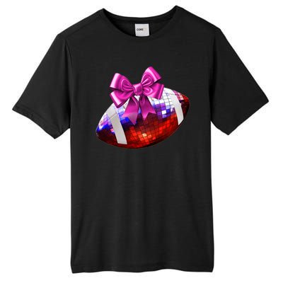 Cute Disco Ball Football Coquette Ribbon Style Tall Fusion ChromaSoft Performance T-Shirt