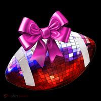 Cute Disco Ball Football Coquette Ribbon Style Flatbill Hat